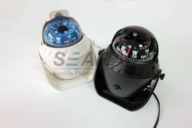 Plastic Marine Nautical Boat Compass With LED Light White / Black Color